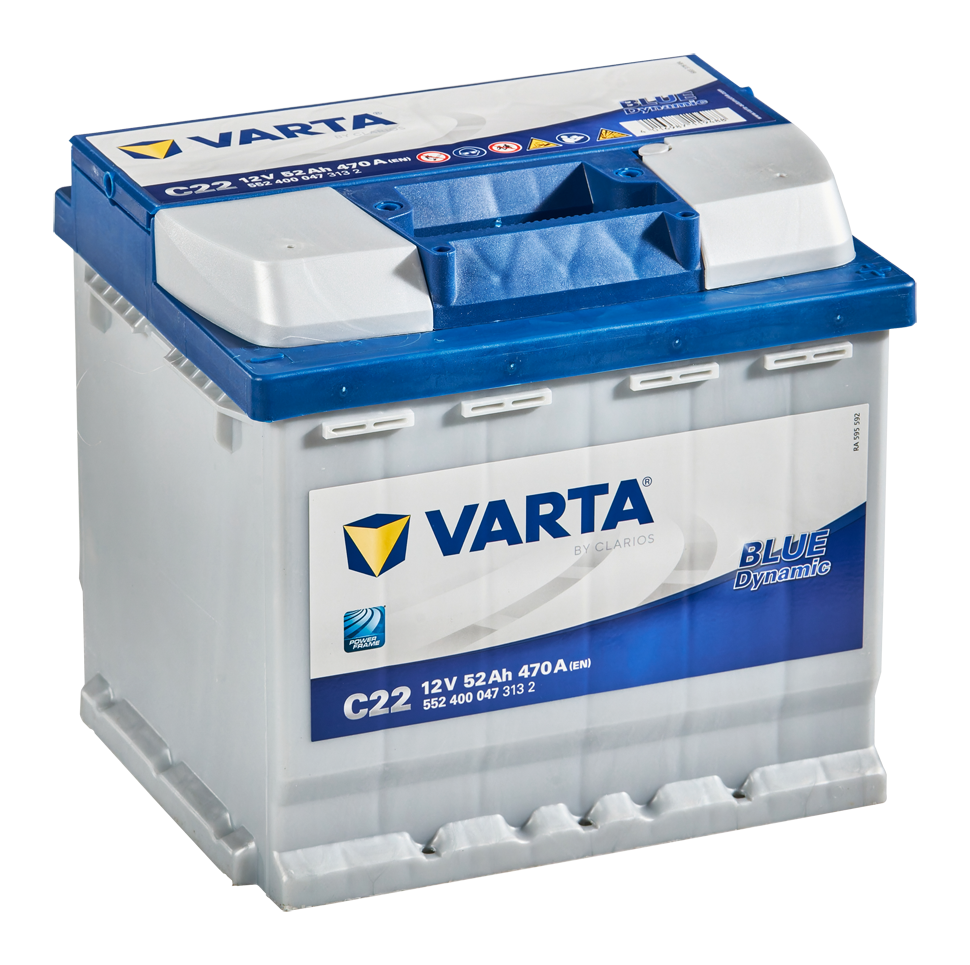 Varta Blue Dynamic C22 Heavy Duty 012 Car Battery 12V 52AH 470A +